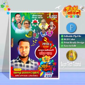 শ্রমিক দলের এর প্রতিষ্ঠা বার্ষিকী পোস্টার ডিজাইন | bnp
